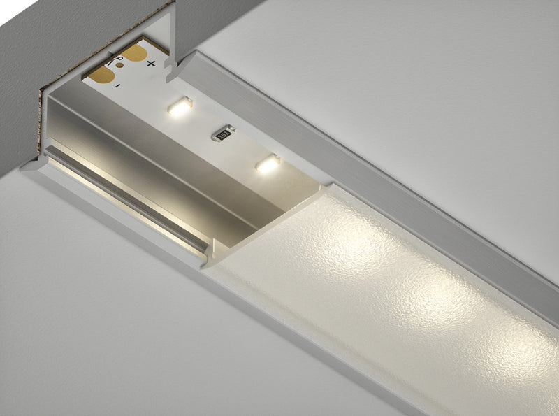 Hafele 833.72.867 Aluminum Profile, Häfele Loox profile 1191 Recessed mounting, Cover: Frosted