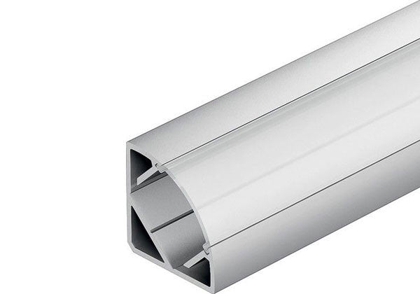 Hafele Loox Corner Mounted Aluminum Profile (v3) - Milk Cover - 833.74.809