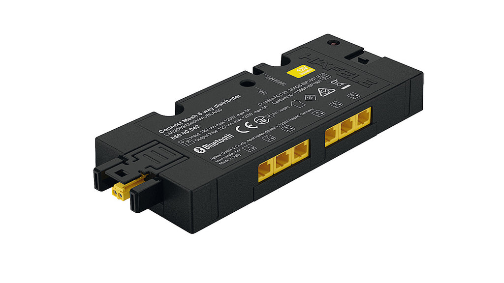 Hafele 850.00.042 Distributor, Häfele Connect Mesh, 6-way, with switching function with programmable switching input, Voltage 12 V, max. connected wattage 60 W