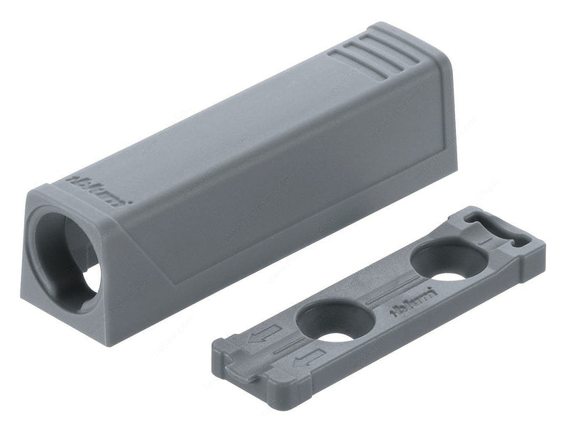 Blum TIP-ON In-Line Adapter Plate for Standard Doors - Gray - 956.1201