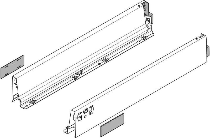 Blum TANDEMBOX Drawer Profile Set - M Height - Gray - 18" - 378M4502SA