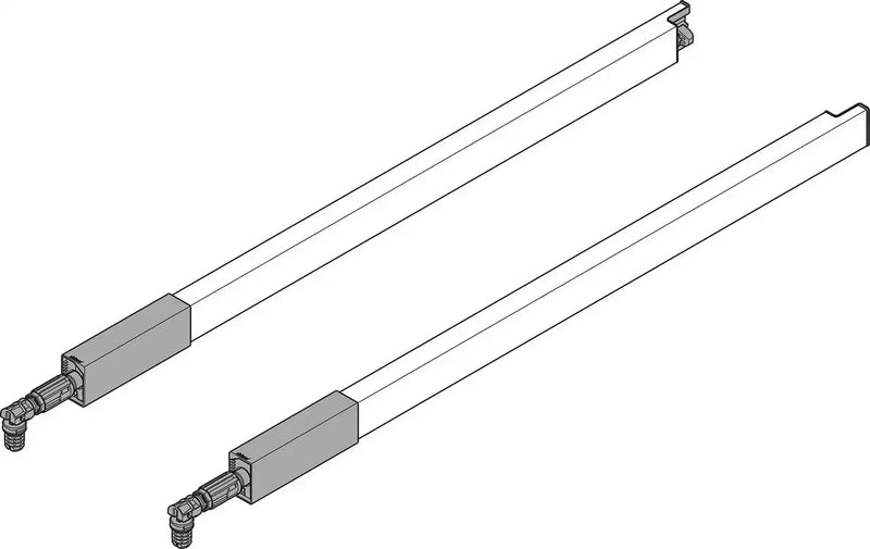 Blum TANDEMBOX Center Gallery Rail Set - Gray - 18" - ZRG.387RSIE