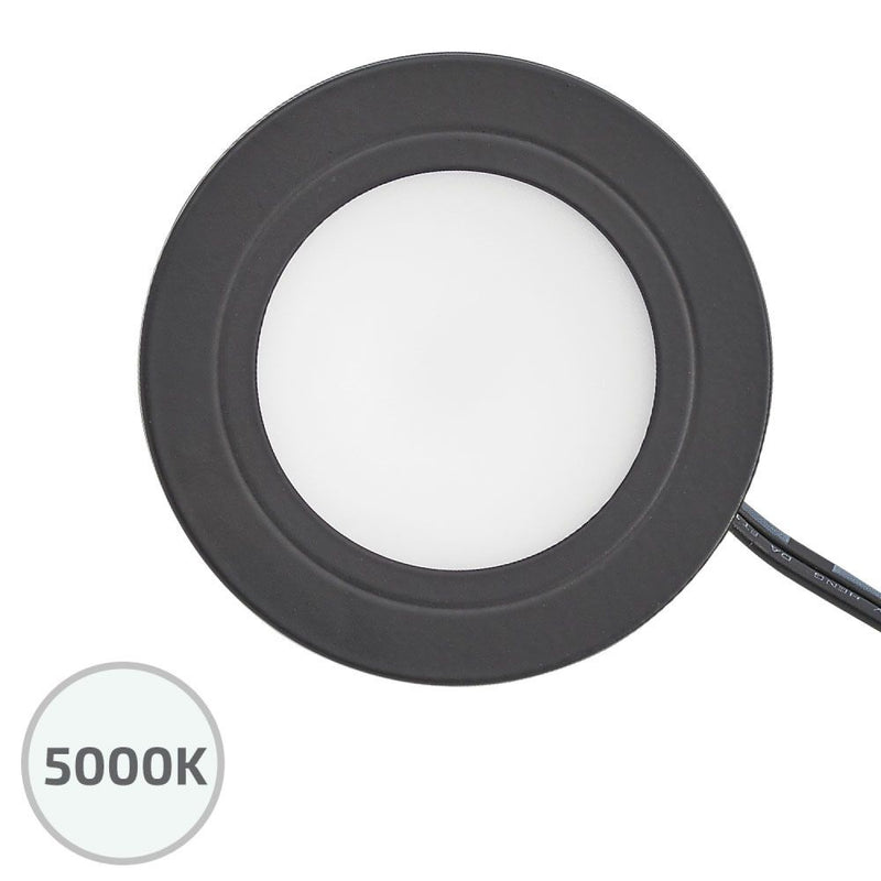 Tresco 3W Equiline LED Puck Light - 5000K Cool White - Black - L-POC-3EQFR-CBL-1