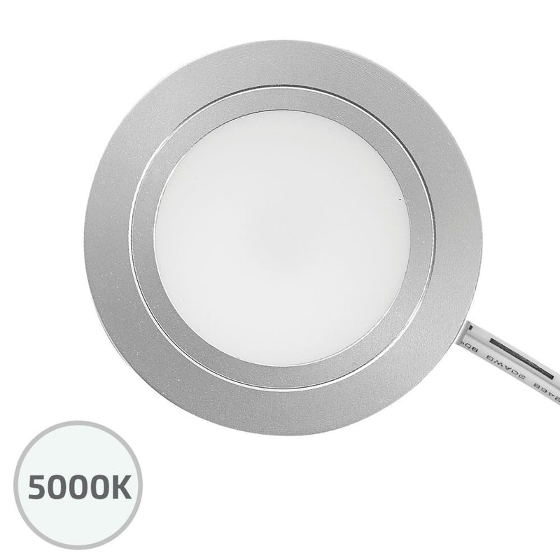 Tresco 3W Equiline LED Puck Light - 5000K Cool White - Nickel - L-POC-3EQFR-CNI-1