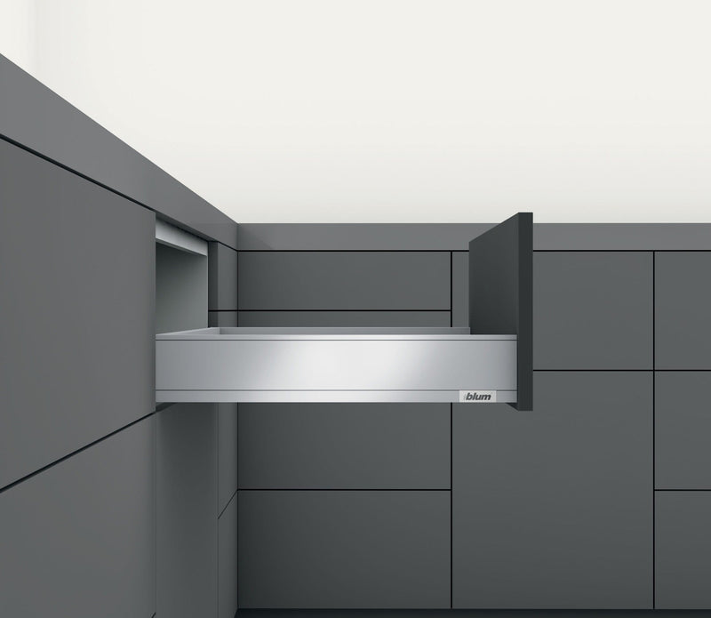 Blum LEGRABOX M Height (3-9/16") V1 Packaging Set - 18" (450mm) - 170lb - Orion Gray (OG-M) - 773M45S0S