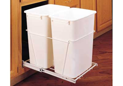 Rev-A-Shelf Double 27 Qt Trash Pullout with Full Extension Slides - RV-15PB-2 S