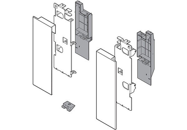 Blum LEGRABOX Interior Roll-out Front Fixing Bracket Set - C Height - Stainless Steel - ZI7.3CI0