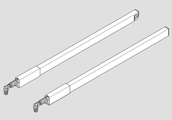 Blum TANDEMBOX Top Gallery Rail Set - Gray - 24" - ZRG.537RSIC