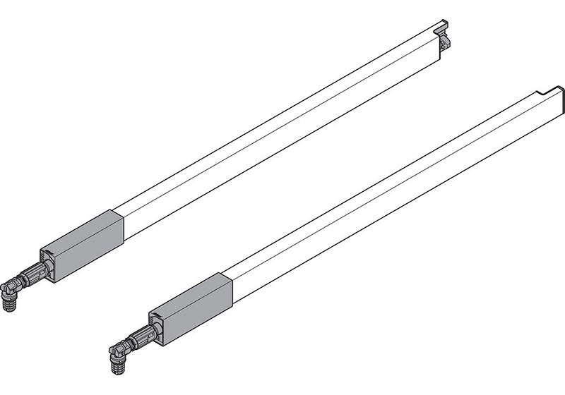Blum TANDEMBOX Center Gallery Rail Set - Gray - 22" - ZRG.487RSIE