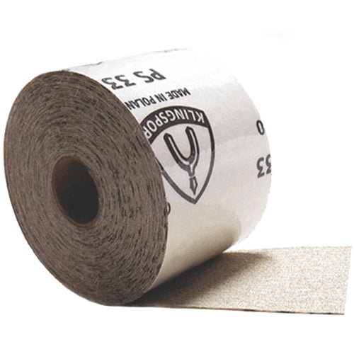 Klingspor PS33 PSA Peel and Stick Aluminum Oxide Sanding Roll, 4-1/2" x 10 Meter, 100 Grit - 033100C0440100P