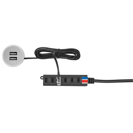 Tresco 12VDC Dual USB Charging Station - L-HUSB2-BLNI-1